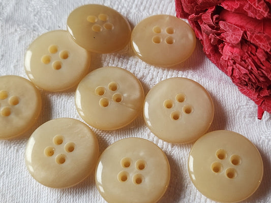Lot 9 jolis boutons vintage beige ombragé épais trous  2,2 cm ref 1101