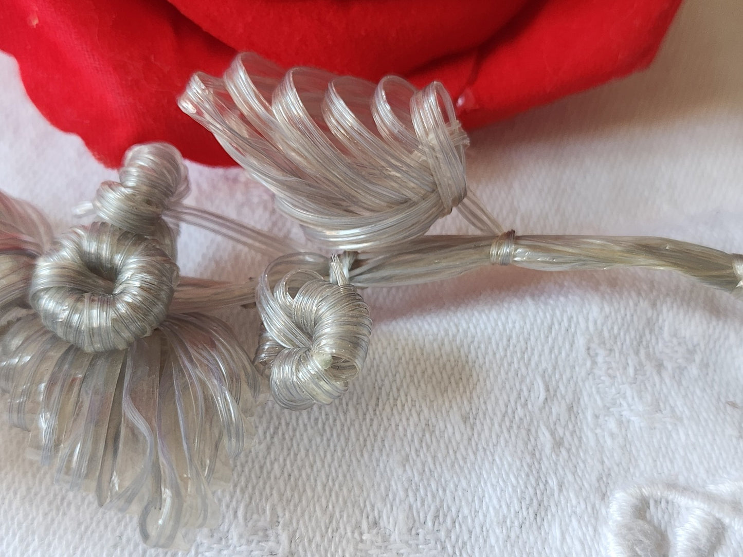 Petit bouquet ancien gris  original fait main modiste chapeau vintage T0-27