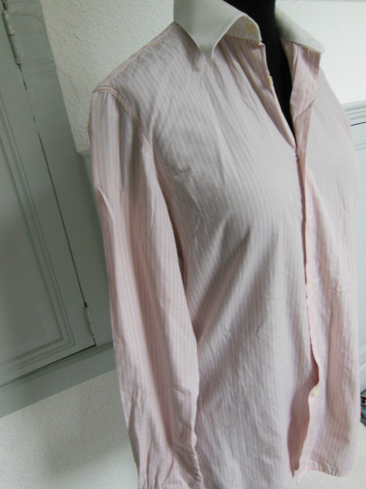 Pur vintage jolie chemise ancienne rayé rose  ideal avec jean  38? ref PORT
