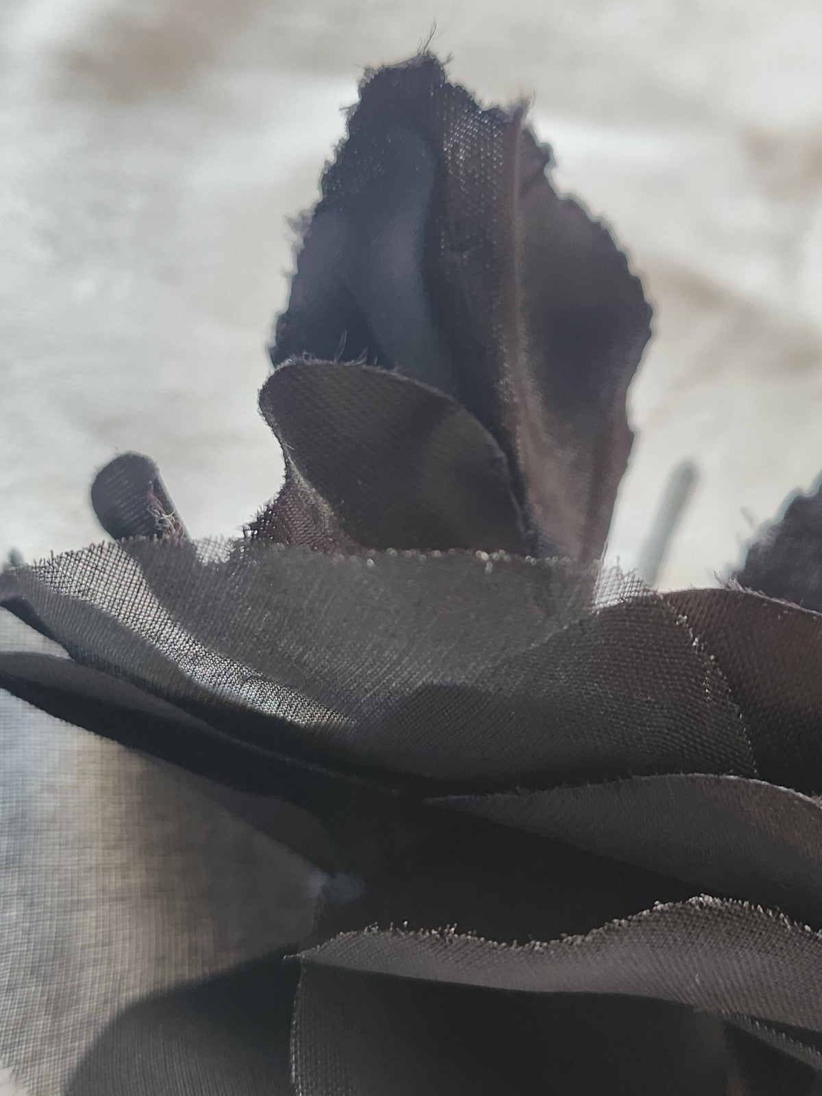 Grosse fleur ancienne noir chapeau sur broche 11, cm T0-12