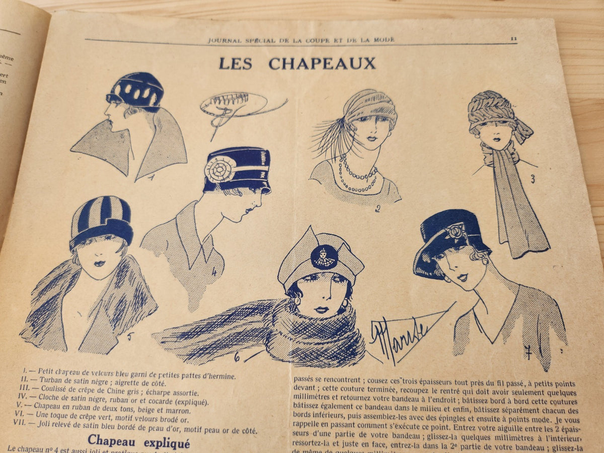 Journal de l'institut de coupe de paris année folle mode  Janvier 1926 patron