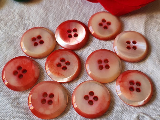 Lot 10 boutons vintage en nacre nacre 4 trous  2,2 cm ref 5067