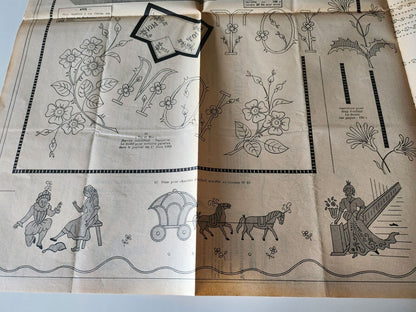 Le journal des brodeuses 1953  n° 697 coussins frises enfant drap monogramme