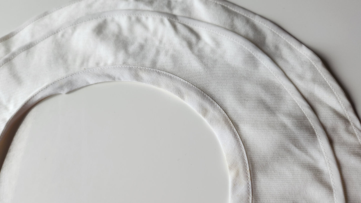 Col ancien vintage tissu tramé double vbvolant blanc B1-25