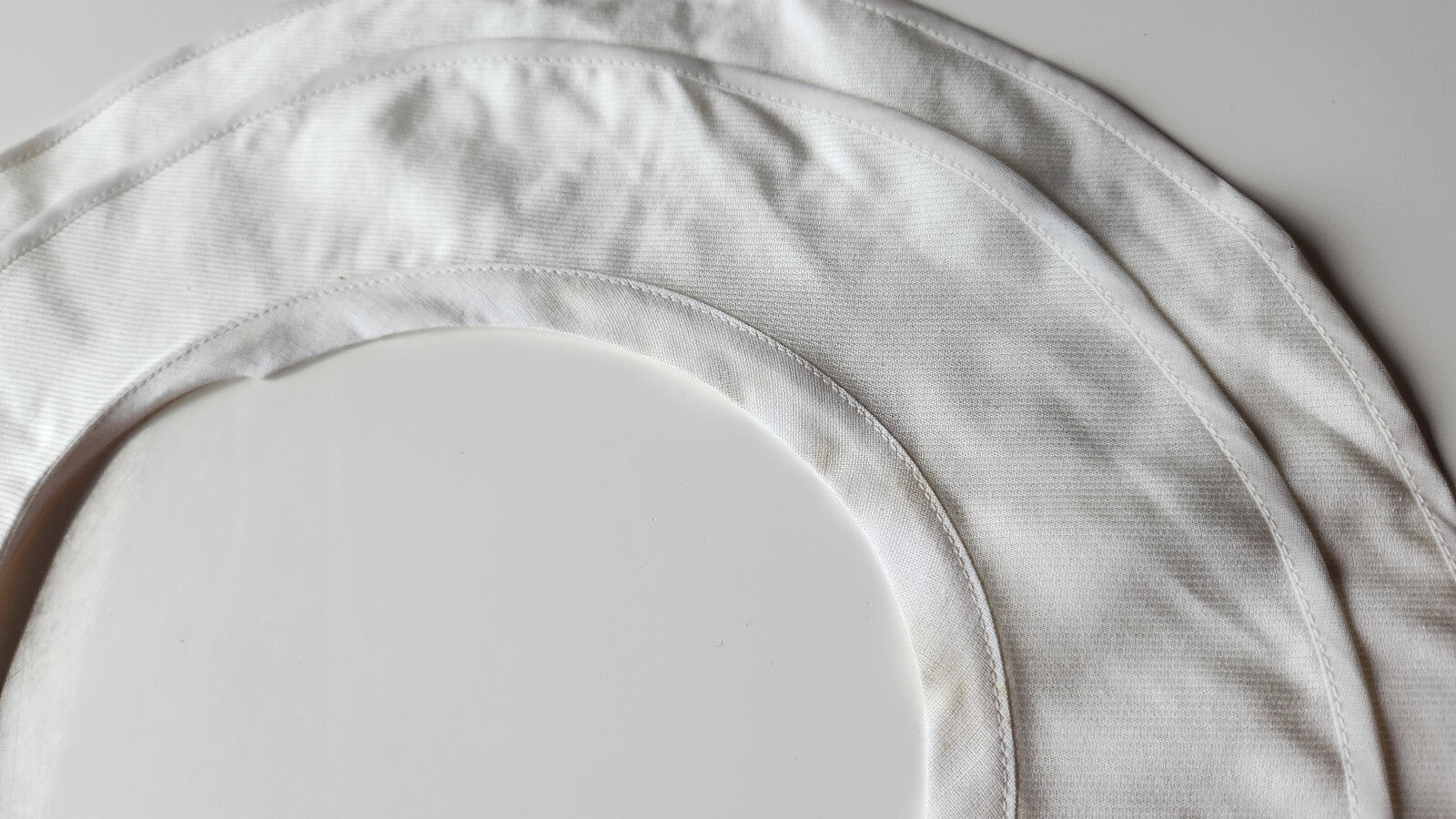 Col ancien vintage tissu tramé double vbvolant blanc B1-25
