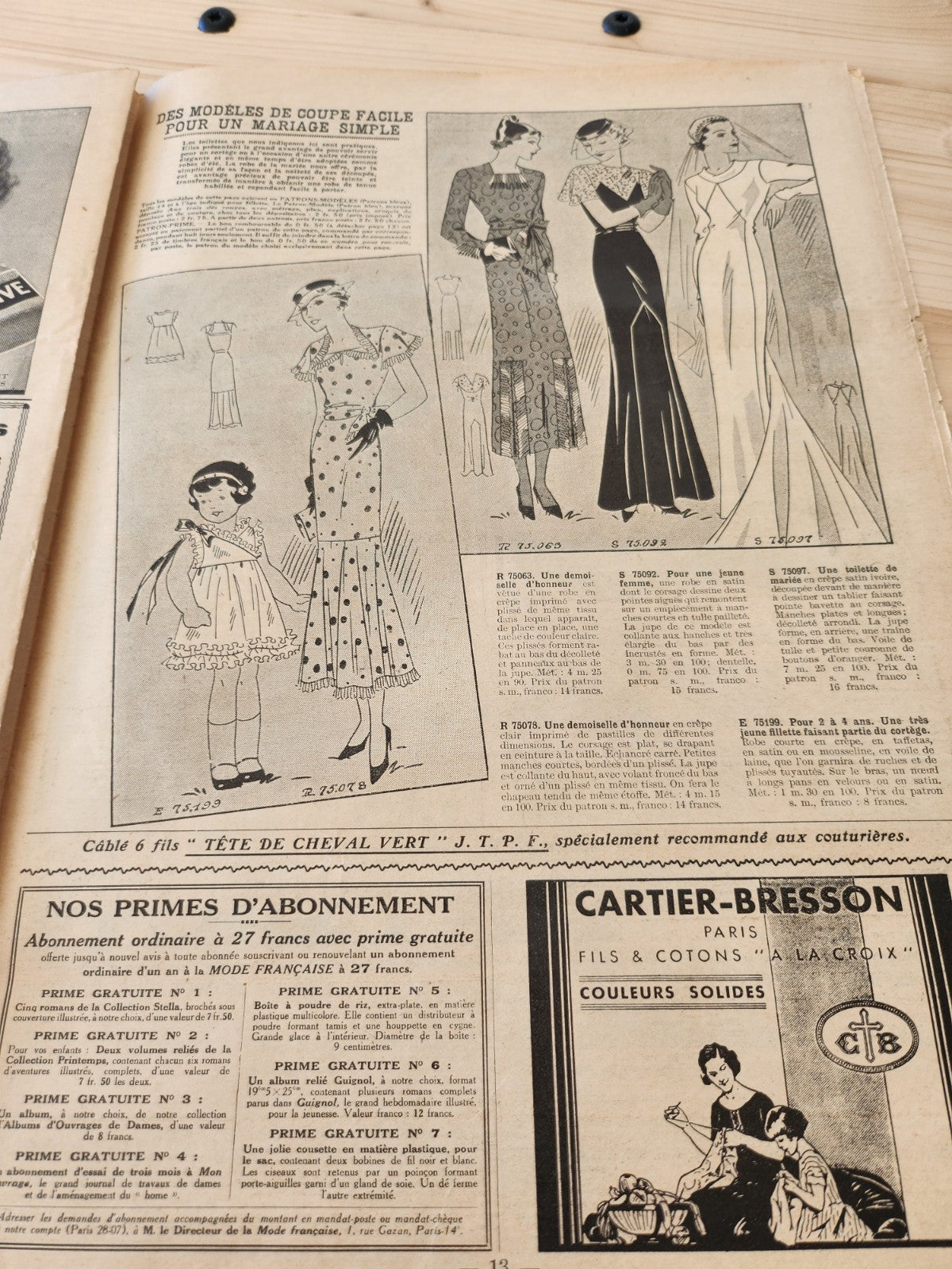 La mode française journal 28 avril 1935 n°17 édition mariages d'été