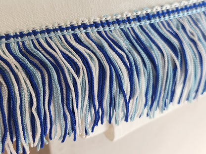 Galon vintage camaieu beu franges large 19 m 50 en 2 coupons sur  5 cm A5