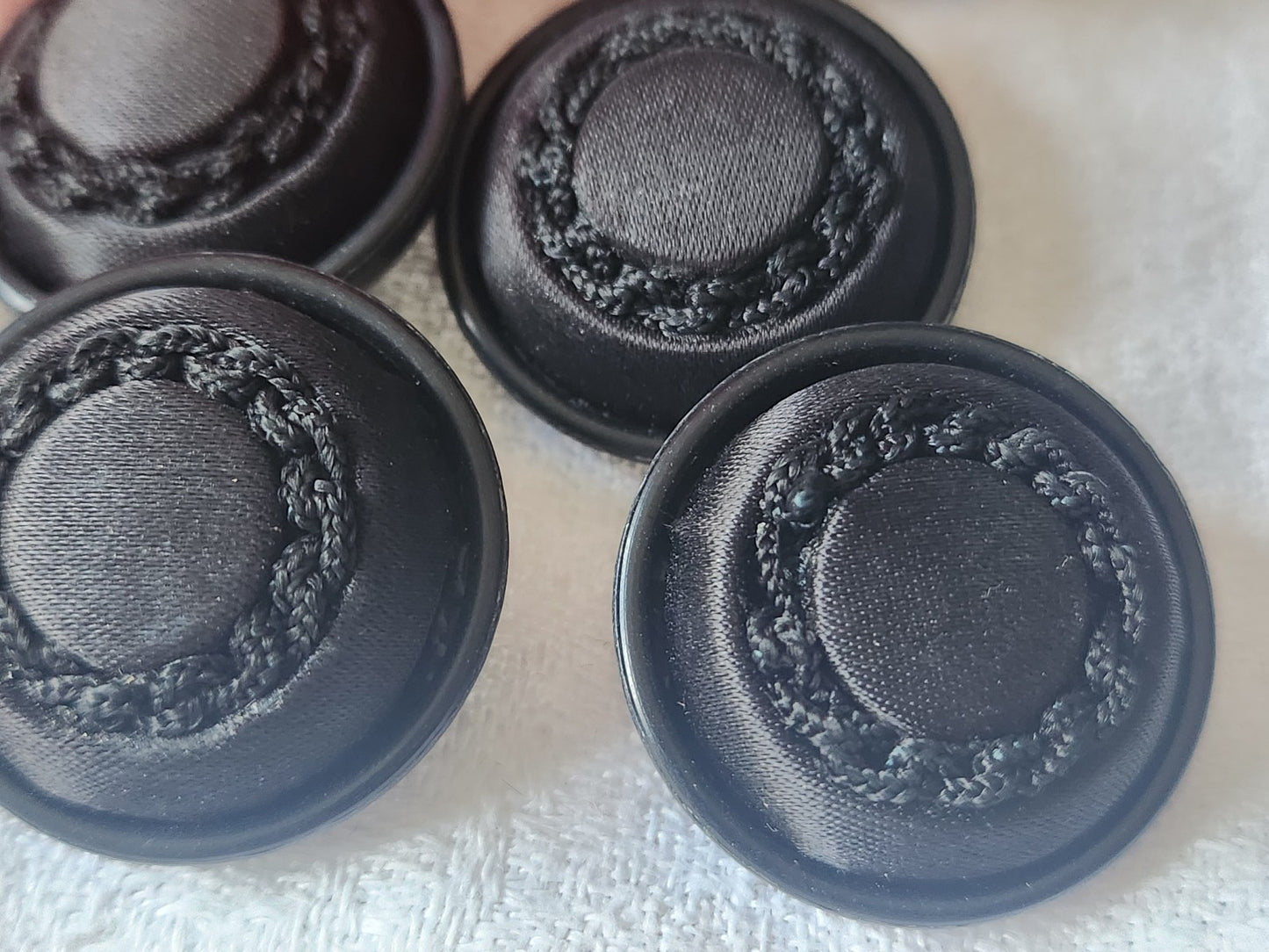 lot 6 boutons anciens vintage passementerie noir gros  2,7 cm  ref 6107