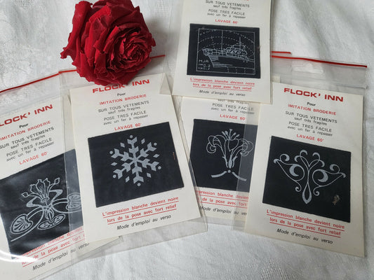 Lot  5 patchs broderie année 80 customisation couture thermocollant N°3 T7
