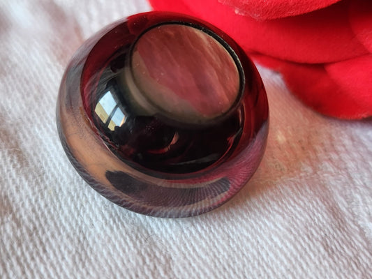 Collection  superbe bouton vintage marron coeur en nacre 2,5 cm G17N