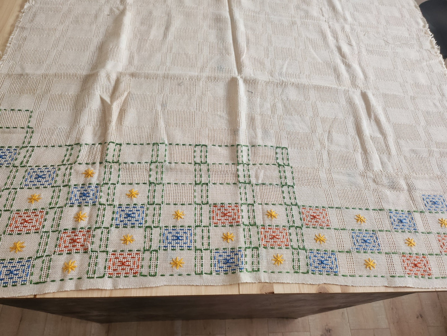 Grand ouvrage de dame ancien a terminer broderie 155 sur 92 cm B8