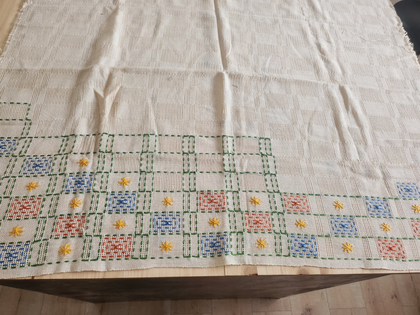 Grand ouvrage de dame ancien a terminer broderie 155 sur 92 cm B8